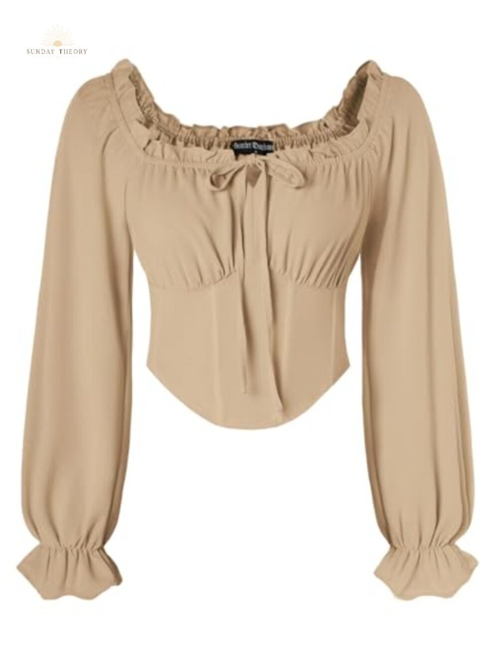 Corset Top Womens Long Sleeve Renaissance Blouse Off Shoulder Peasant Shirt